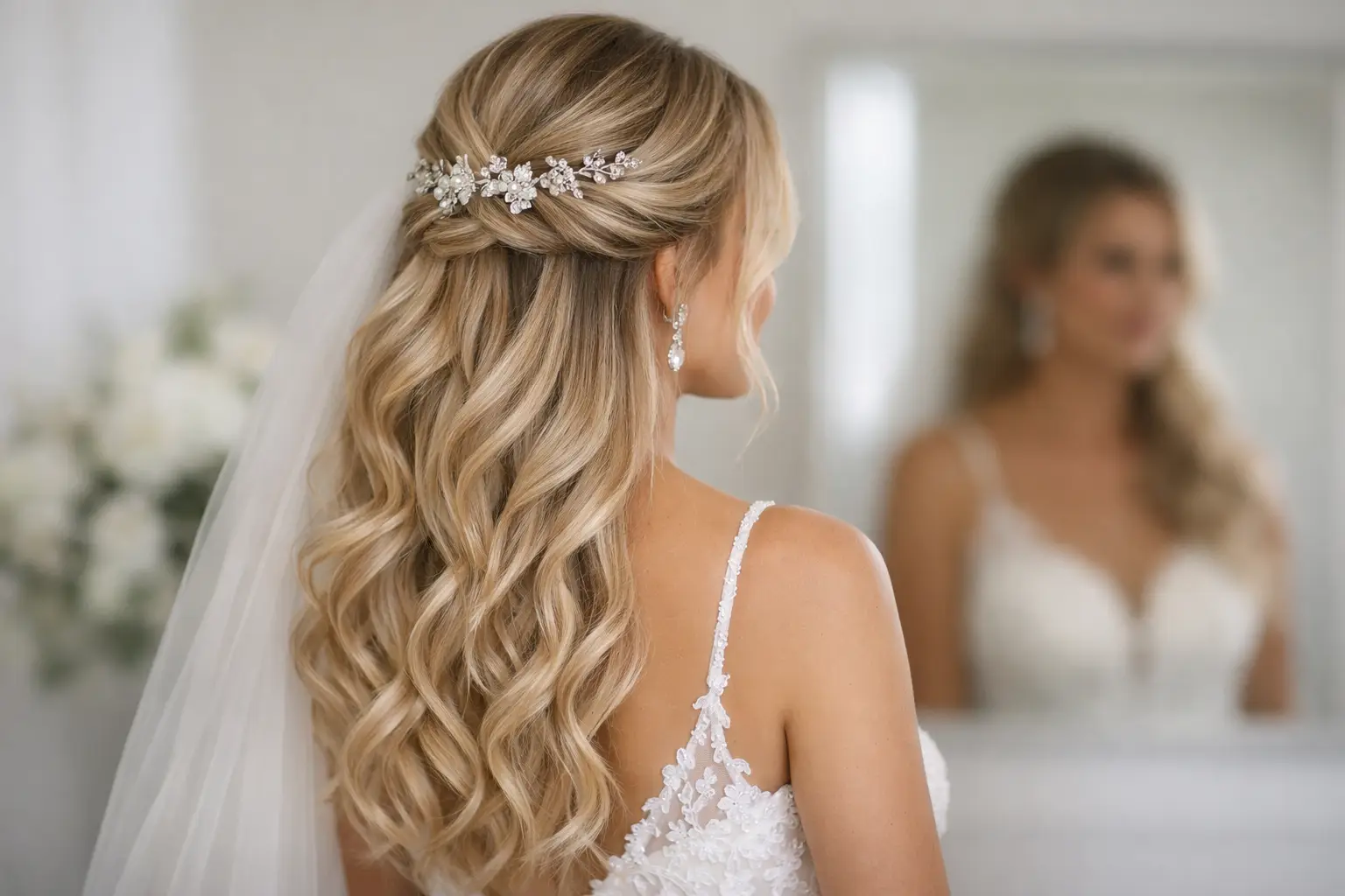 Bridal Hair With Extensions That Photographs Beautifully